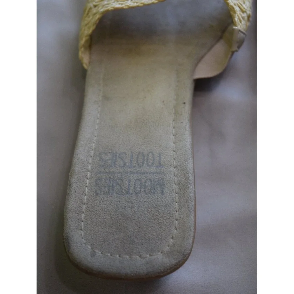 Mootsies Tootsies Yellow Lacy Crochet Sandals Sz 8.5 Indie Dainty Feminine Fairy